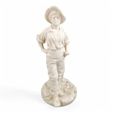 Rare Royal Worcester unpainted white glazed figurine of Labourer, c. 1870
