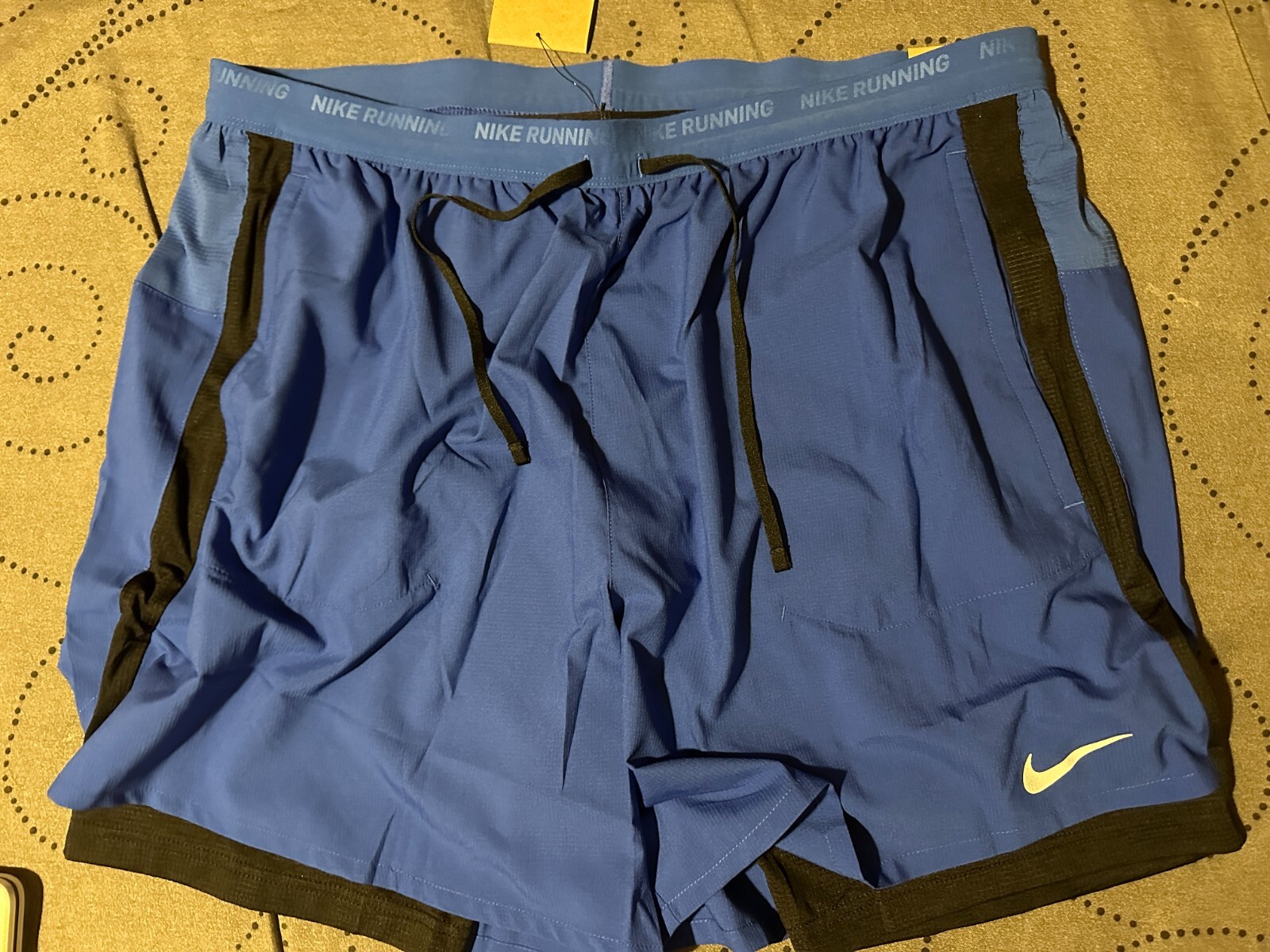 NIKE RUNNING DRI FIT PANTALONCINO BLU NERO STRATO BASE INTEGRATO TAGLIA 2XL UOMO $65 00