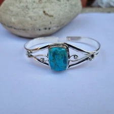 Unique Shattuckite Gemstone Bangle 925 Sterling Silver Statement Bangle PG4725