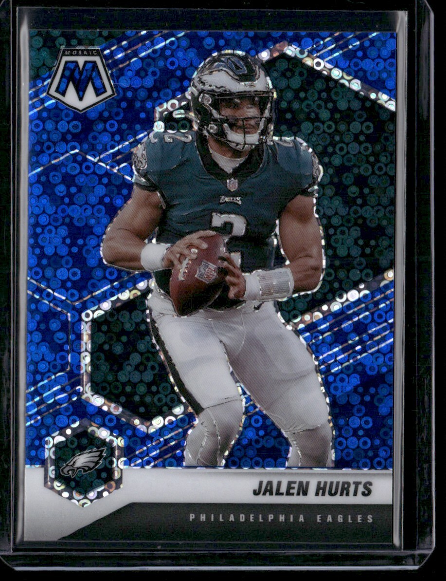 2021 Panini Mosaic Blue Disco Jalen Hurts 35/75 Philadelphia Eagles #160