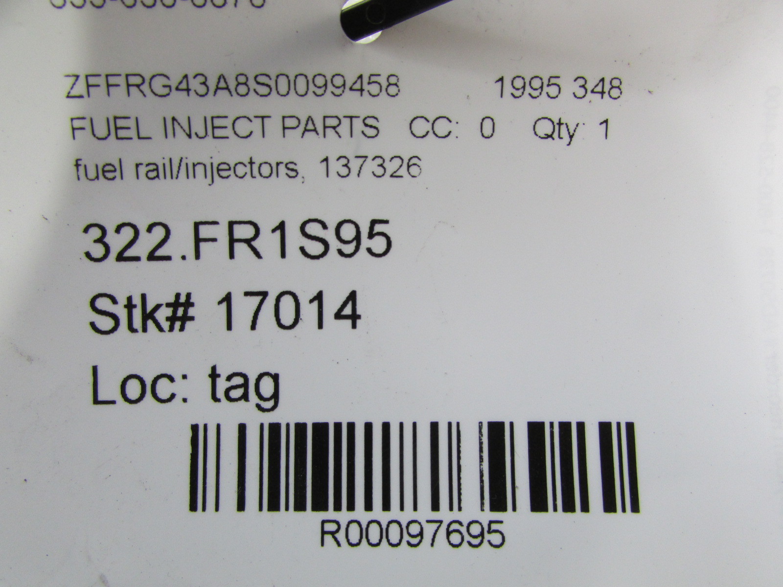 Ferrari 348, Fuel Rail w/ Injectors, Used, P/N 137326