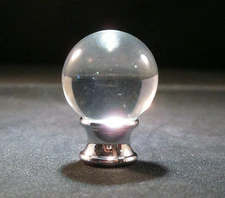 Lamp Finial-Optic Crystal ORB With Polished Chrome Base-Small