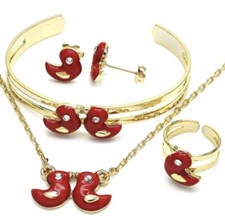 Red duckling children's jewelry set