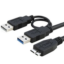 USB 3.0 A Male to Micro-B Y Cable for Hard Drive HDD, PC, Computer, Laptop
