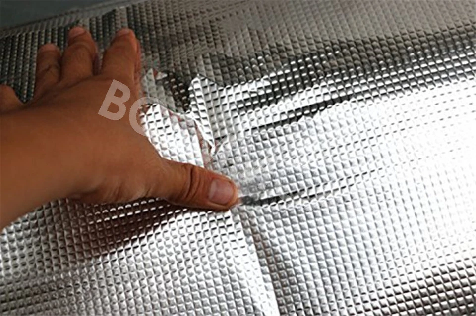 10mm Car Hood Insulation Sound Deadening Pad Heat Shield Thermal Mat Aluminum Foto 4 de 4