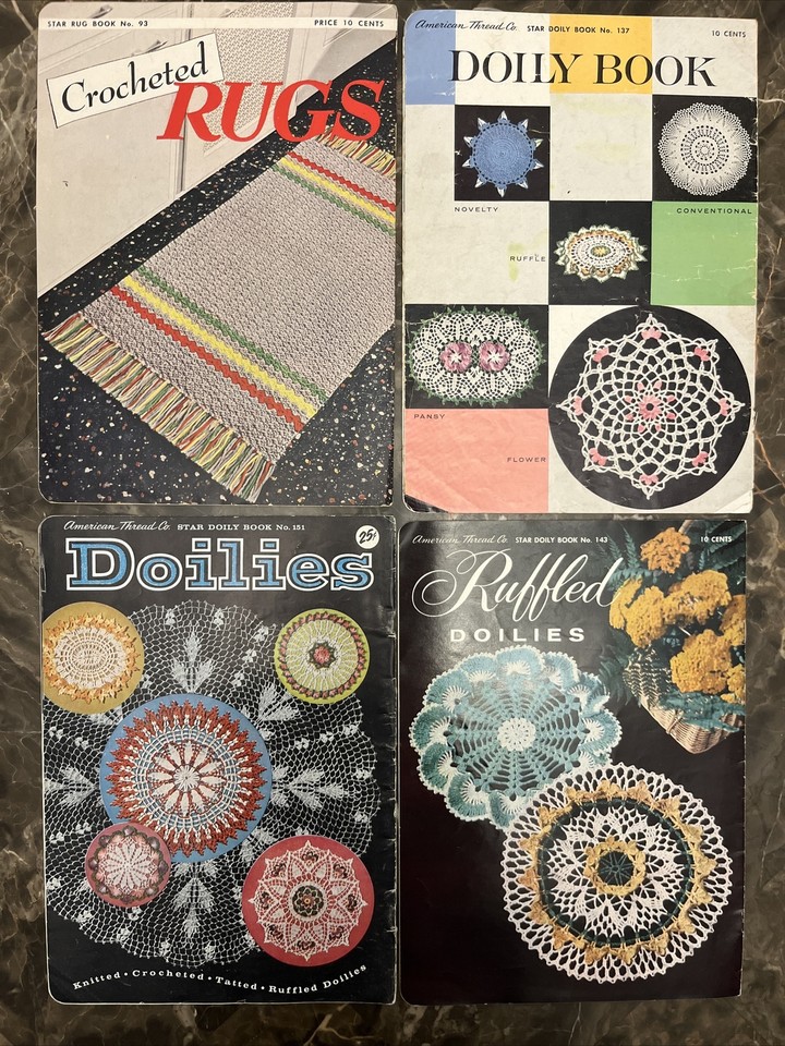 Vtg Crochet Book Lot American Thread Co -Star Book 93, 137, 143, 151 ...