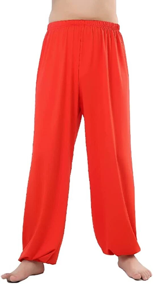 Kid Boys Girls Sports Pants Elastic Waist Taichi Martial Arts Kung Fu Trousers - Image 3 of 4