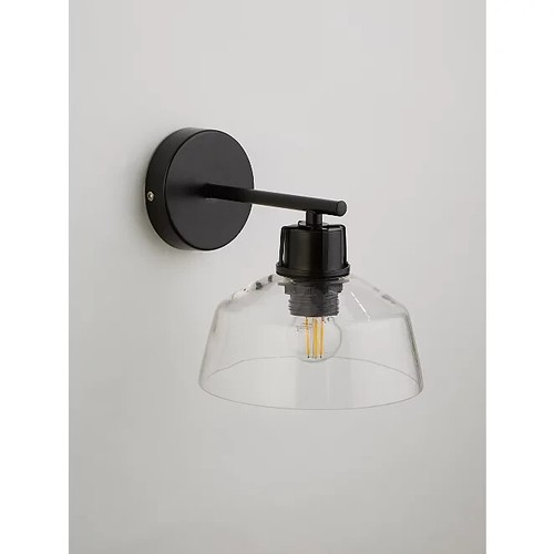 Black Glass Wall Light Fitting New Other 5057172546138 eBay