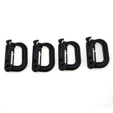 4pc D-Ring Tactical Molle Lock Webbing Buckle Carabiner Climbing Hook