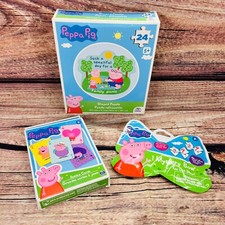   Lot Peppa Pig 24 pc Puzzle  1 Mystery Bow  Jumbo Cards