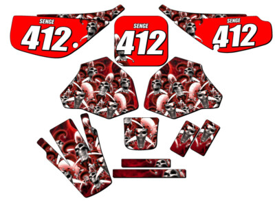 1985-2000 XR 80 JESTER Red Senge Graphics Kit Compatible with Honda