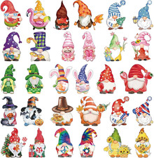 30 Pcs Valentine Magnets Spring Holiday Magnets Gnome Refrigerator Magnet Carniv