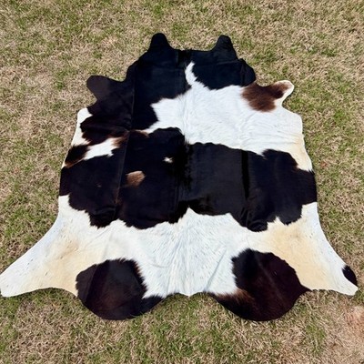 Black Tricolor Rodeo Cowhide Rug Western Home Decor Southwestern Farmhouse