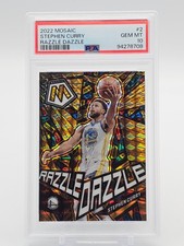 STEPHEN CURRY 2022-23 PANINI MOSAIC RAZZLE DAZZLE PRIZM #2 WARRIORS PSA 10 Q7952