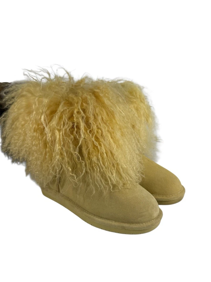 Новый Bearpaw Boo ботинки кожи замши длинный мех овчины женщин желтый размер 7 - Изображение 3 из 4