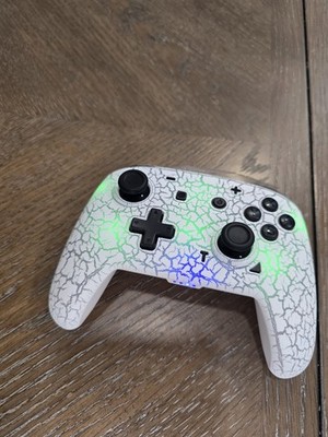 Binbok YS10 Wireless Switch Pro Controller for Switch White Cracked Pattern LED