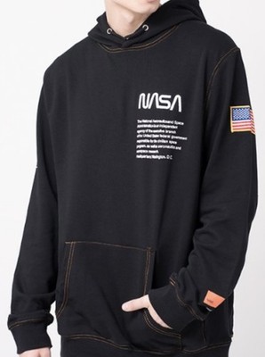 Heron Preston Men's Black NASA Hoodie Sweatshirt Size Small