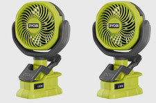 2X RYOBI ONE+ 18V Cordless 4 in. Clamp Fan sh...