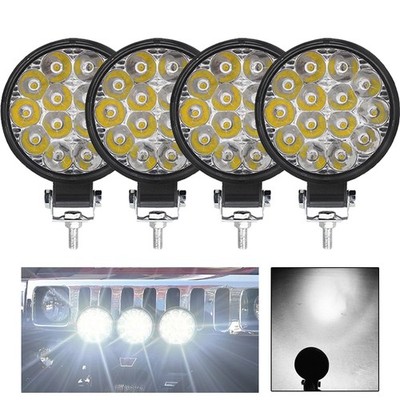 4x 42W LED Arbeitsscheinwerfer lampen Rückfahrscheinwerfer Scheinwerfer 9V-30V