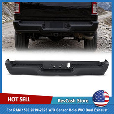 Fit For Ram 1500 2019-2023 Rear Bumper Black Wo Sensor Hole Wo Dual Exhaust