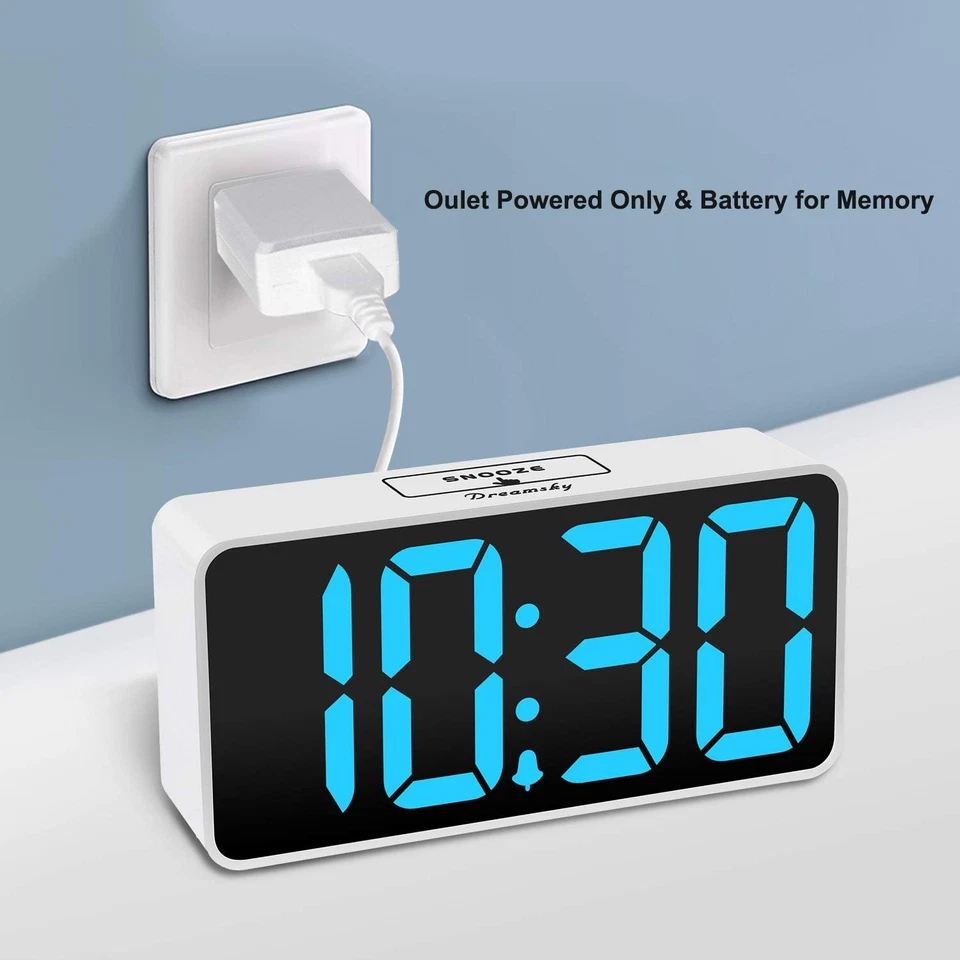 Small Digital Alarm Clock for Bedroom, Large Big Numbers Display with Brightness - Image 2 of 4