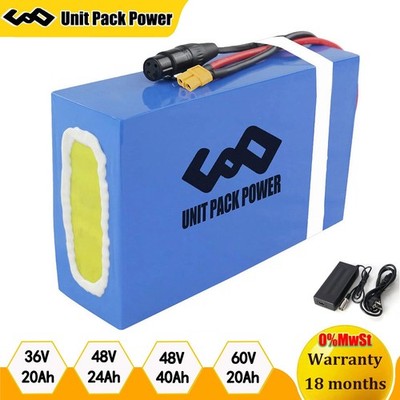 UPP 36V 48V 60V 20Ah 24Ah 40Ah Ebike Akku Lithium Ion Batterie für 0-2000W Motor