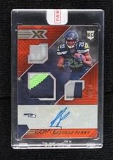 2018 Panini XR Rookie Triple Swatch Orange /15 Rashaad Penny #170 Auto 04u5