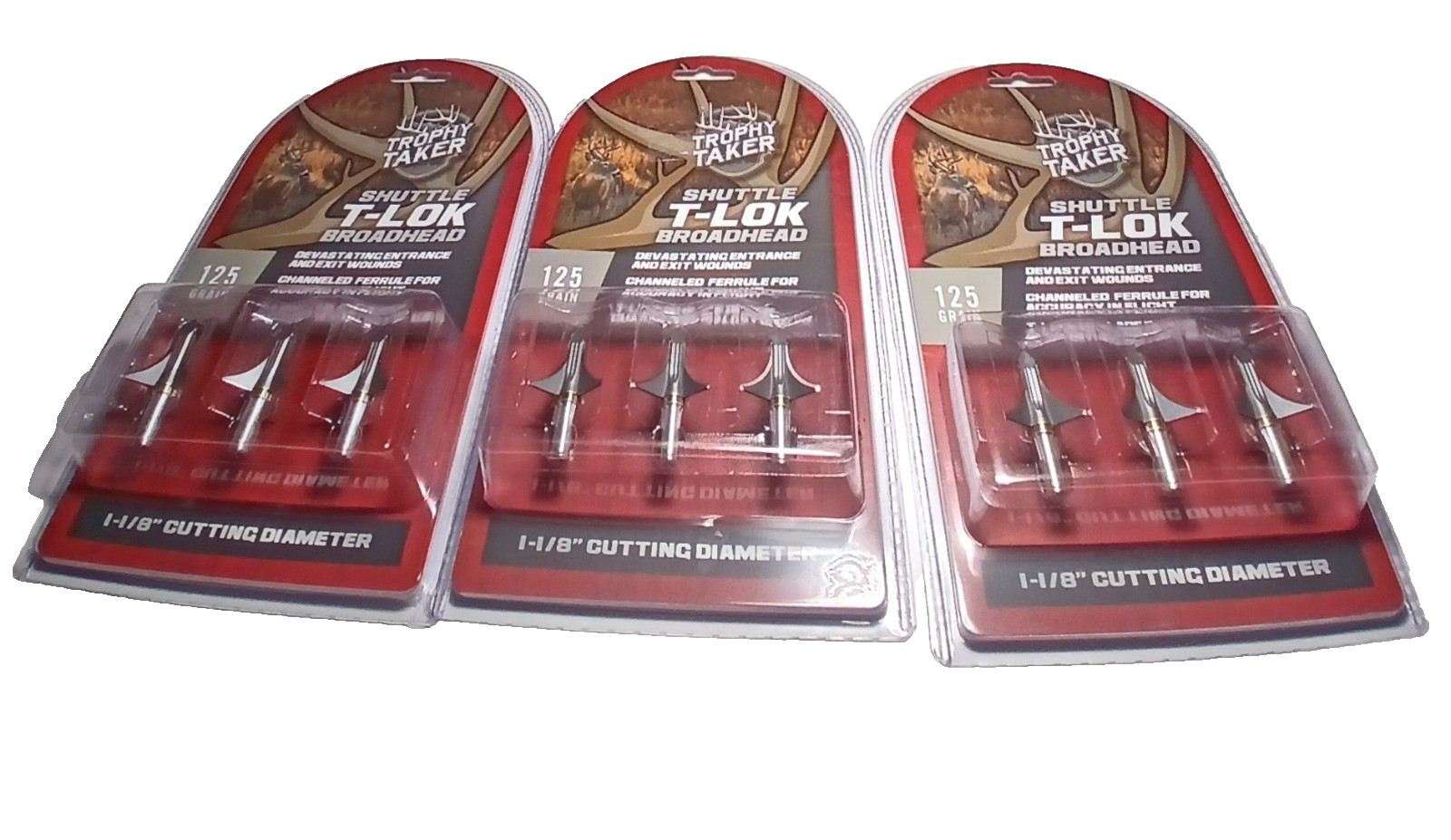 (3 boxes) Trophy Taker 125 Grain Shuttle T-Lok + 2 free gifts ☆ 9 Broadheads ☆