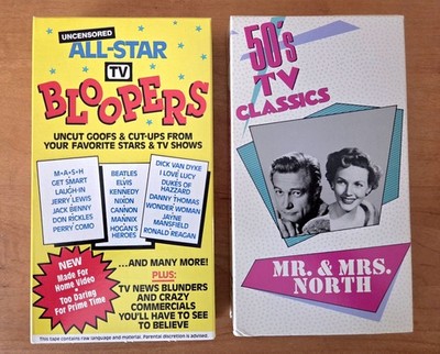 2 VHS - 'All Star TV Bloopers' and 'Mr. & Mrs. Smith'