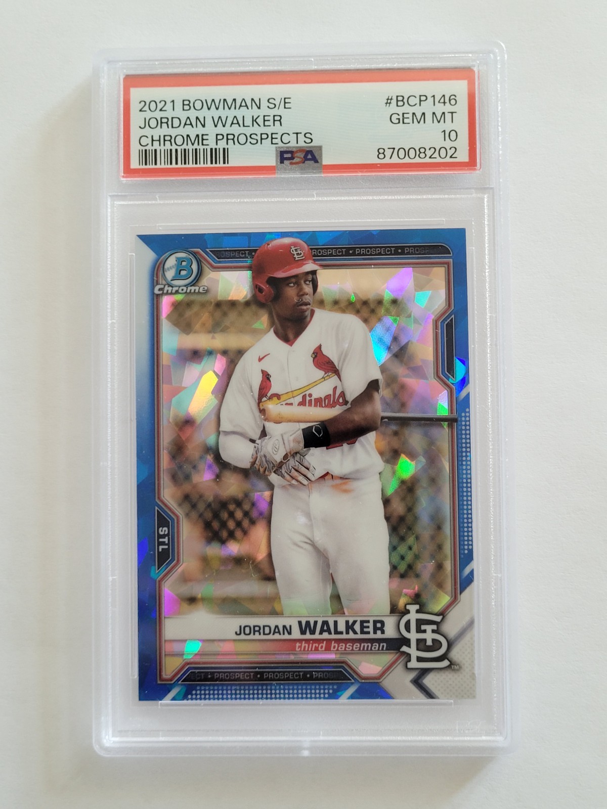 2021 Bowman JORDAN WALKER chrome sapphire refractor PSA 10 gem mint - Cardinals