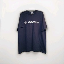 Boeing Logo Dark Navy Blue Cotton Men's T-Shirt XL Short Sleeve Crew Neck