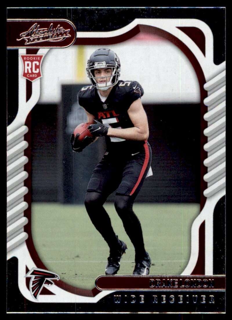Drake London #107 Football Cards 2022 Panini Absolute trading card — raw and PSA graded price guide