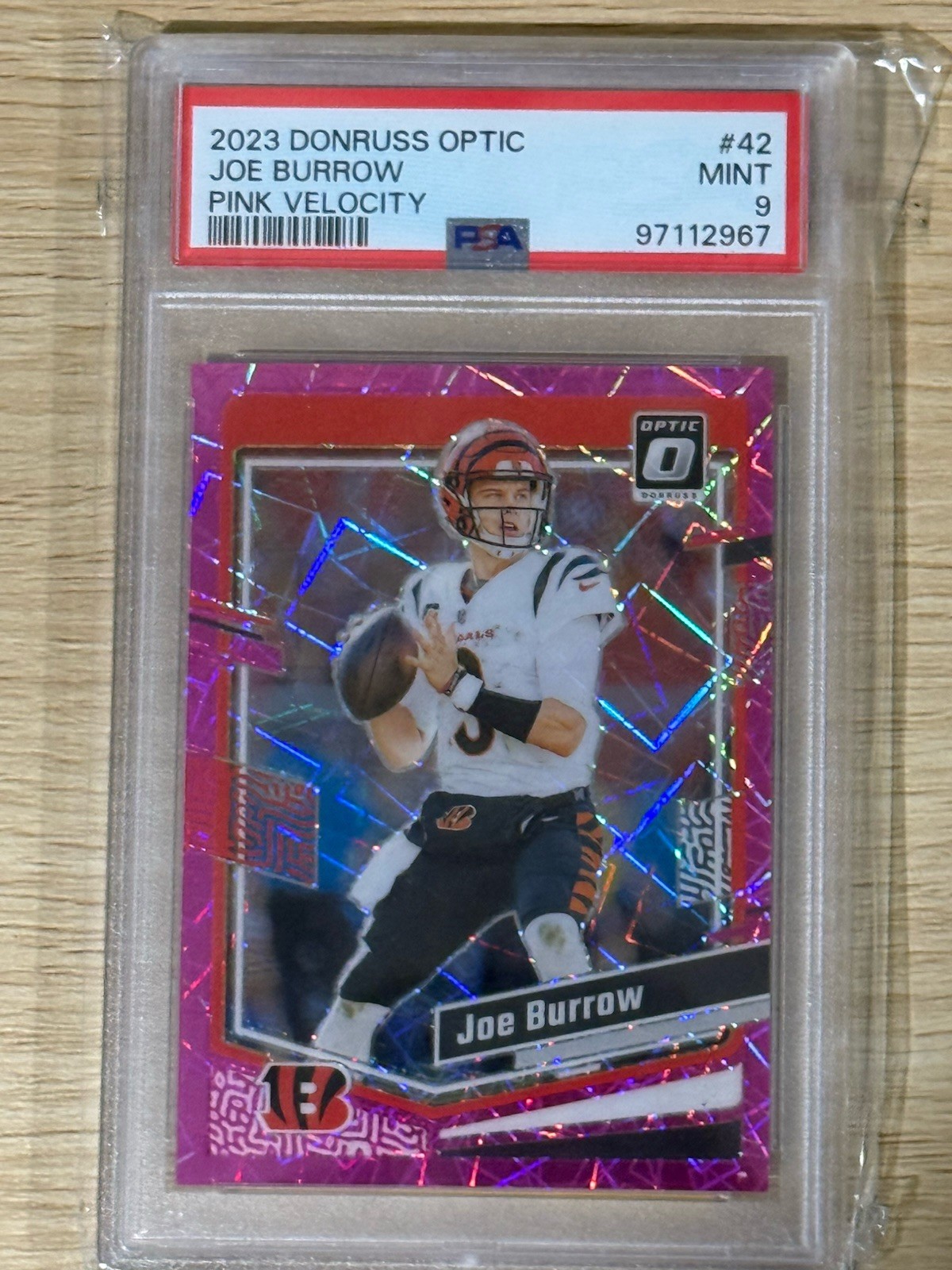 2023 Panini Donruss Optic Joe Burrow #42 Pink Velocity Prizm /79