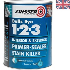 Zinsser Bulls Eye 1-2-3 Stain Blocking Primer & Sealer - 1L of White Perfection