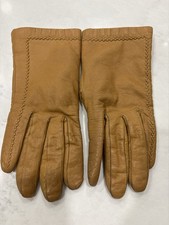 Vintage Van Raalte Leather Gloves Tan Lined Women  s Small