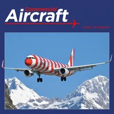Carousel Calendars,  Flight Commercial Aircraft 2026 Wall Calendar, 12'' X 12'',