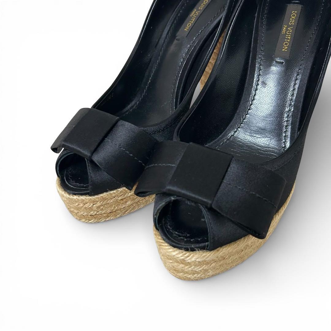 LOUIS VUITTON Pumps Heel Satin Black EU36.5/US6.5 120388c thumbnail 16