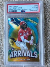 2024 Topps Finest #A19 Elly De La Cruz 15/ 50 Arrivals-Gold Refractor PSA 10