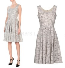 DOLCE & GABBANA DRESS GEOMETRIC POLKA DOT FLARED SKIRT $1,895 sz IT 44 US 8