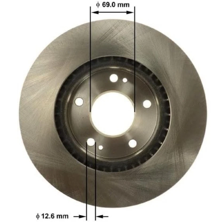 Rotor de freno delantero Bendix Premium PRT6148 Hyundai Elantra 2011-2020 Kia Soul 2022 Foto 2 de 4