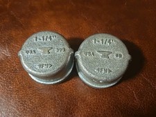 LOT OF 2 USA Made Anvil 1 1/4 inch PIPE CAP GALVANIZED
