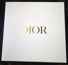 Christian Dior Pebble Textured White Gift Box 9  x 9  x 4 1/2  w/Card Insert