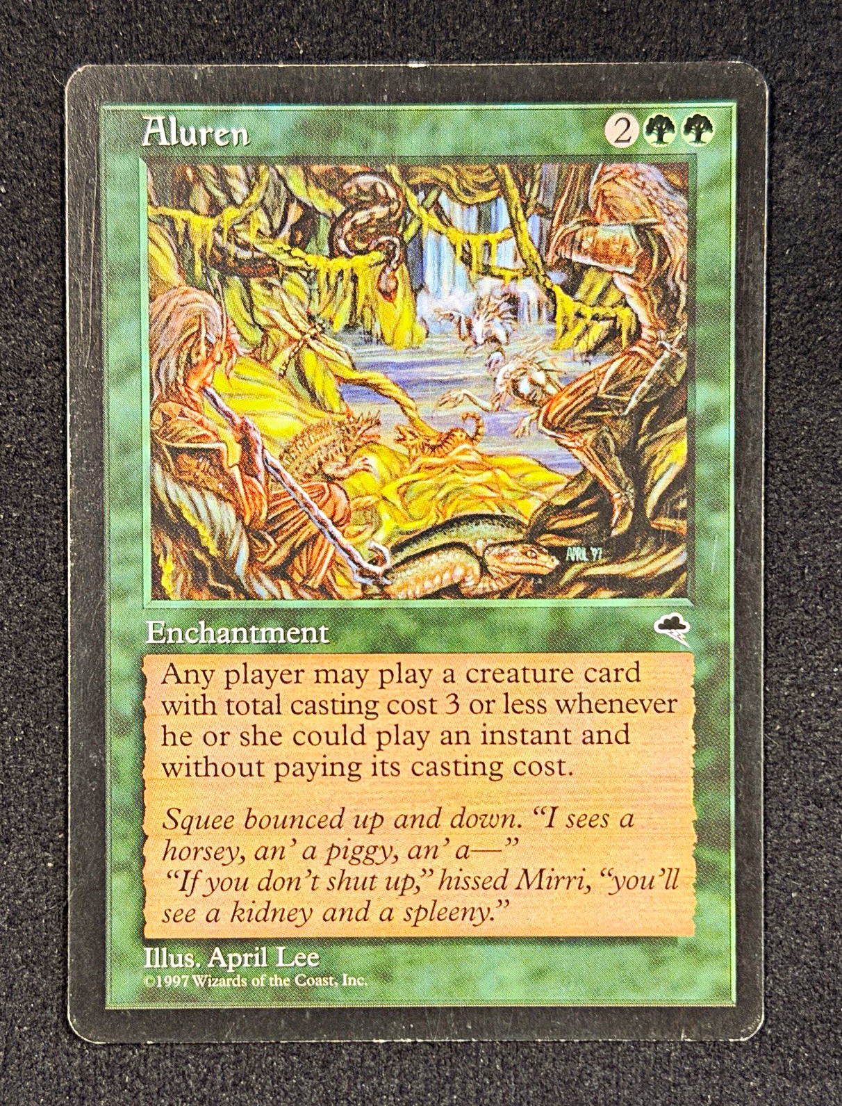Aluren Tempest MTG 1997 Rare Green Enchantment 213 EN