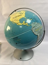 Vtg NYSTROM 33R-47 Readiness Globe Relief World Map Large 40cm/16" Full Color A+