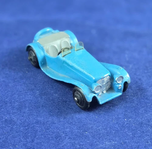 Dinky Toys #38F SS100 Jaguar Blue Convertible Vintage Toy All Original
