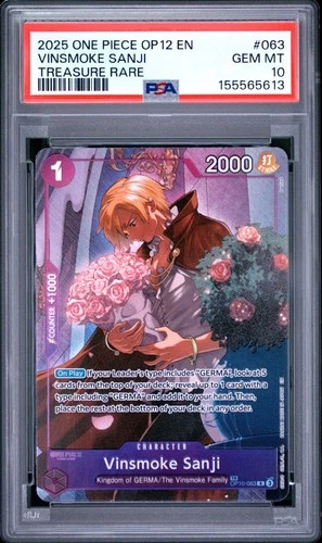 2025 One Piece #63 Sanji Treasure Rare Alt Art PSA 10 OP10-063 Legacy of Master