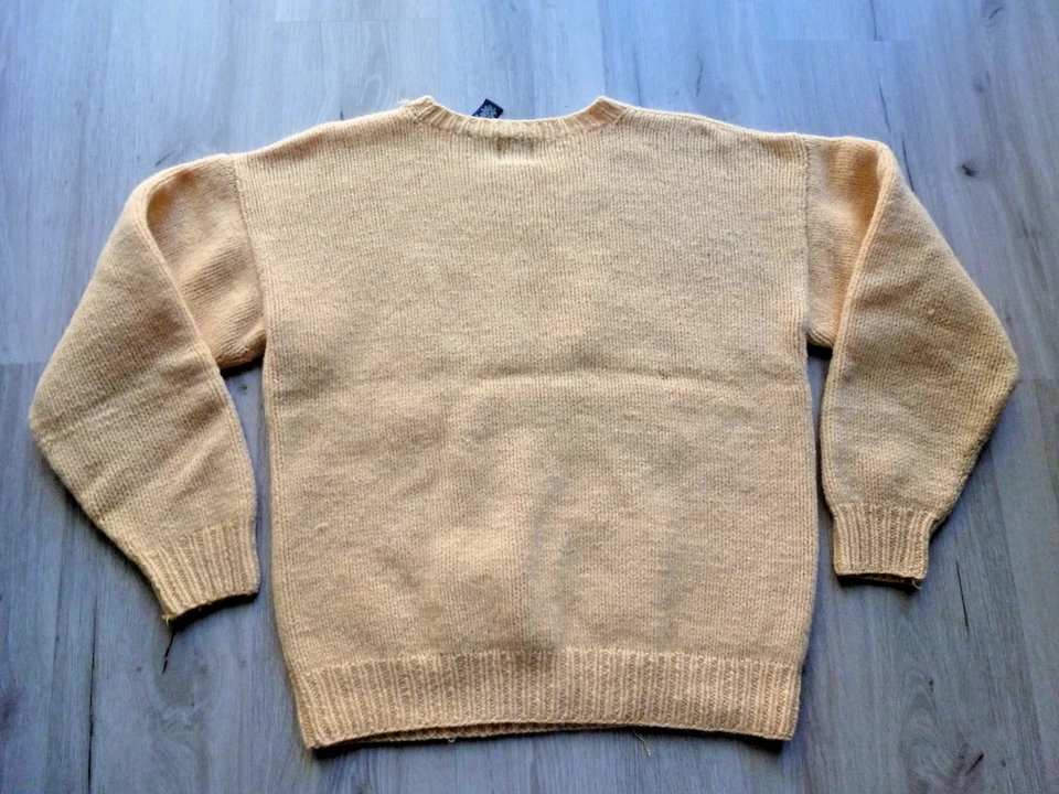 Suéter De Colección Gap Shetland Lana L Amarillo Esquí Carrera Tejido a Mano Pullover Años 80 90 Foto 2 de 4