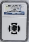 2015 P Silver 10c Reverse Proof March of Dimes Set  PF 69 Early Releases label
