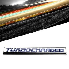 Bluechrome Turbocharged Logo Plate Sport Trunk Metal Badge Decal Sticker Emblem