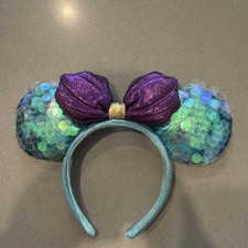 Disney Minnie Mouse Sequin Little Mermaid Ariel Dinglehopper Bow Ears Headband